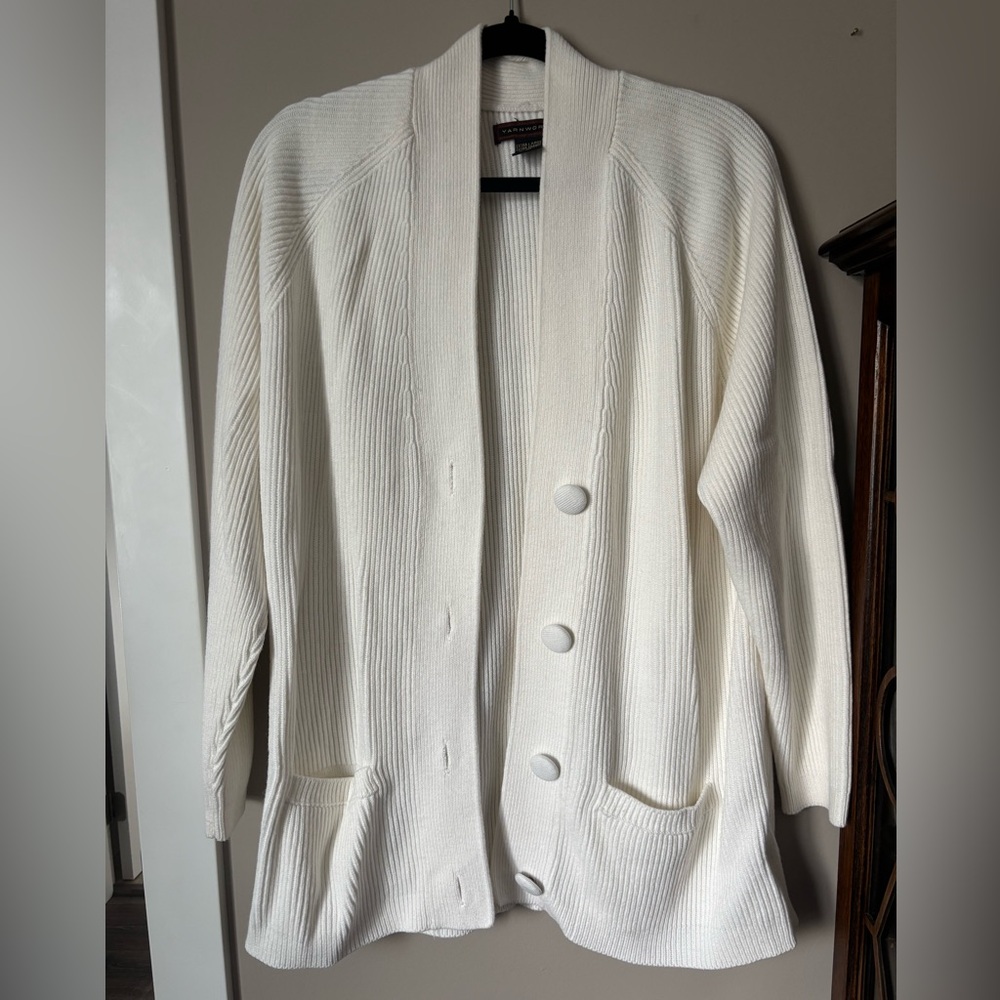 Vintage Elegant White Women's Cardigan